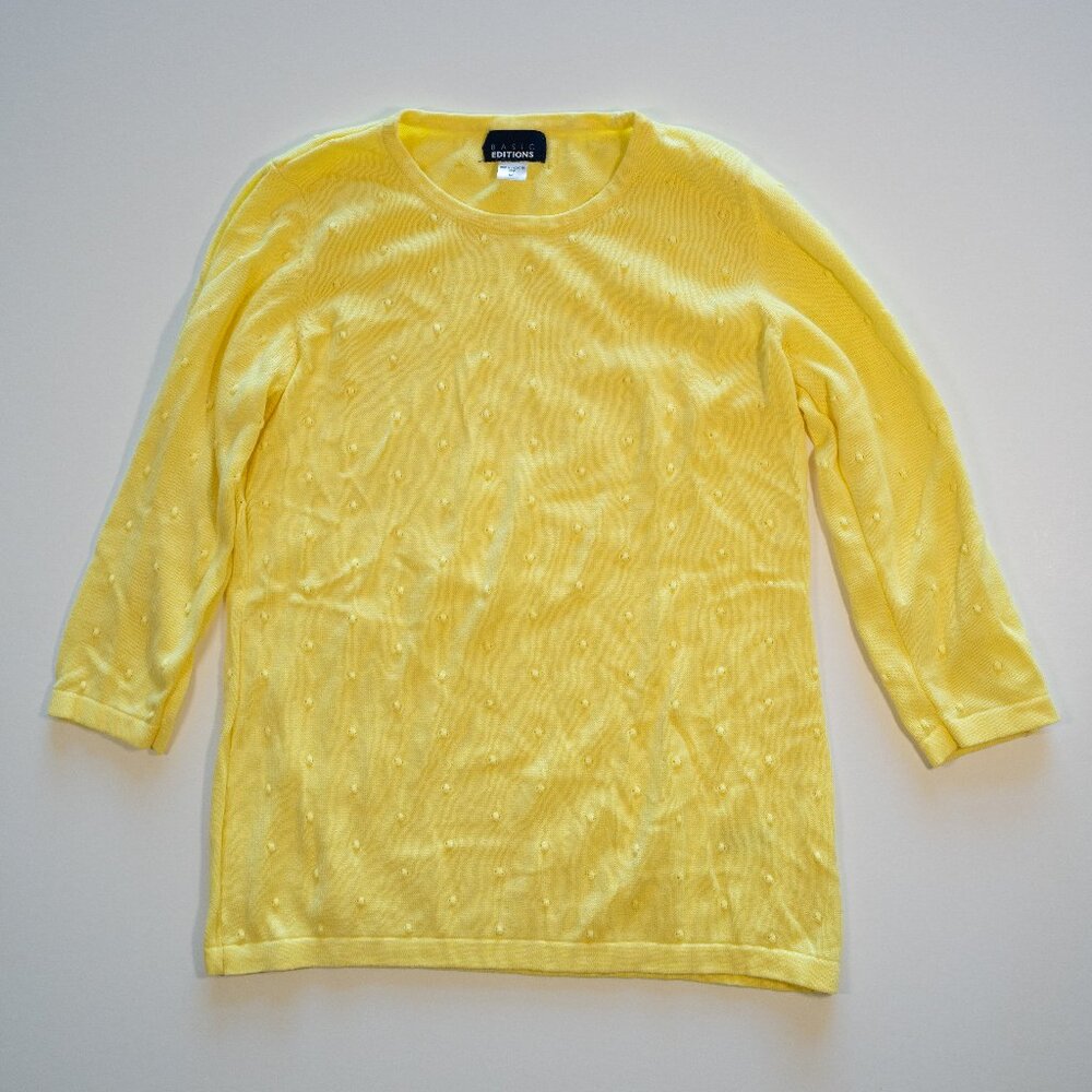 Basic Editions Yellow Lightweight Sweater